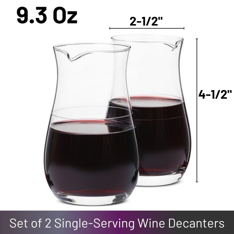 Brew To A Tea BTaT- Wine decanter, 2 PCS, 9.3 oz, Small Wine Carafe, Small Decanter, Christmas Gifts - Image 2